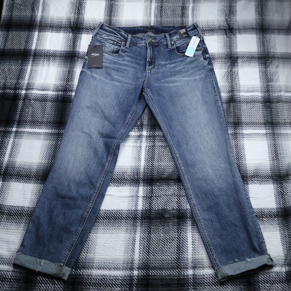 NWT Silver Jeans Co Boyfriend Mid Rise Slim Leg Indigo W32 L29 L27170ECF378 New